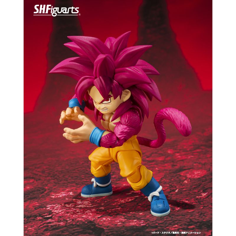 Figura de 8 cm del personaje SON GOKU SUPER SAIYAN 4 MINI DAIMA DRAGON BALL SH FIGUARTS de TAMASHII NATIONS