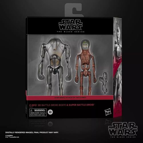 Pack de 2 figuras de acción articuladas de los personajes PACK 2 FIGURAS ATAQUE DE LOS CLONES STAR WARS BLACK SERIES de HASBRO