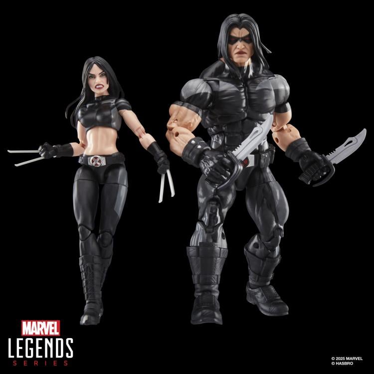 Pack de 2 figuras de acción articuladas de los personajes X-23 Y WARPARTH X-FORCE MARVEL LEGENDS de HASBRO