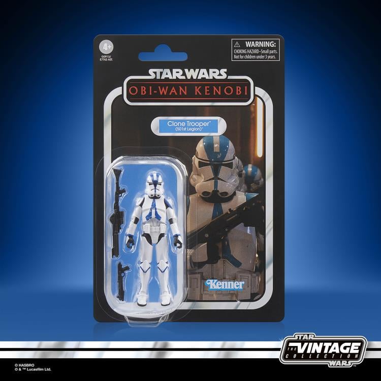 Figura de acción articulada de 9,5 cm del personaje CLONE TROOPER 501ST LEGION VINTAGE COLLECTION STAR WARS de HASBRO