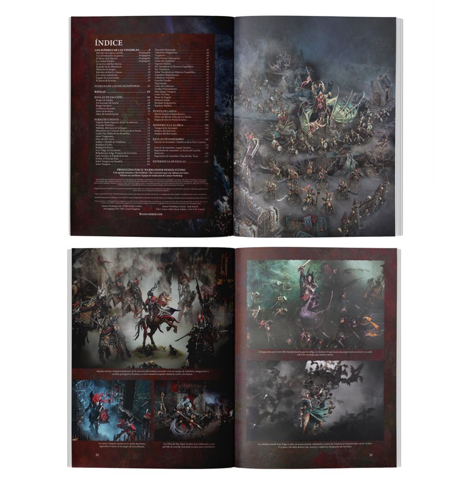 Souldlight gravelords: deathrattle skeletons. Los necroseñores pudrealmas son vampiros tiránicos que ven a los mortales como poco más que presas con las que saciar su sed de sangre. Poseen una velocidad sobrenatural, una fuerza inhumana y un dominio innato de la magia de muerte. Pero, pese a todo su poder, estos vampiros están condenados a servir a nagash, el dios de la muerte. En su nombre levan ejércitos enteros con toda clase de horrores espectrales, bestias aladas, sangrientos caballeros y fila tras fila de guerreros esqueléticos. El tomo de batalla muerte: soulblight gravelords es un libro esencial para coleccionistas y jugadores que quieran drenar de vida los reinos mortales.