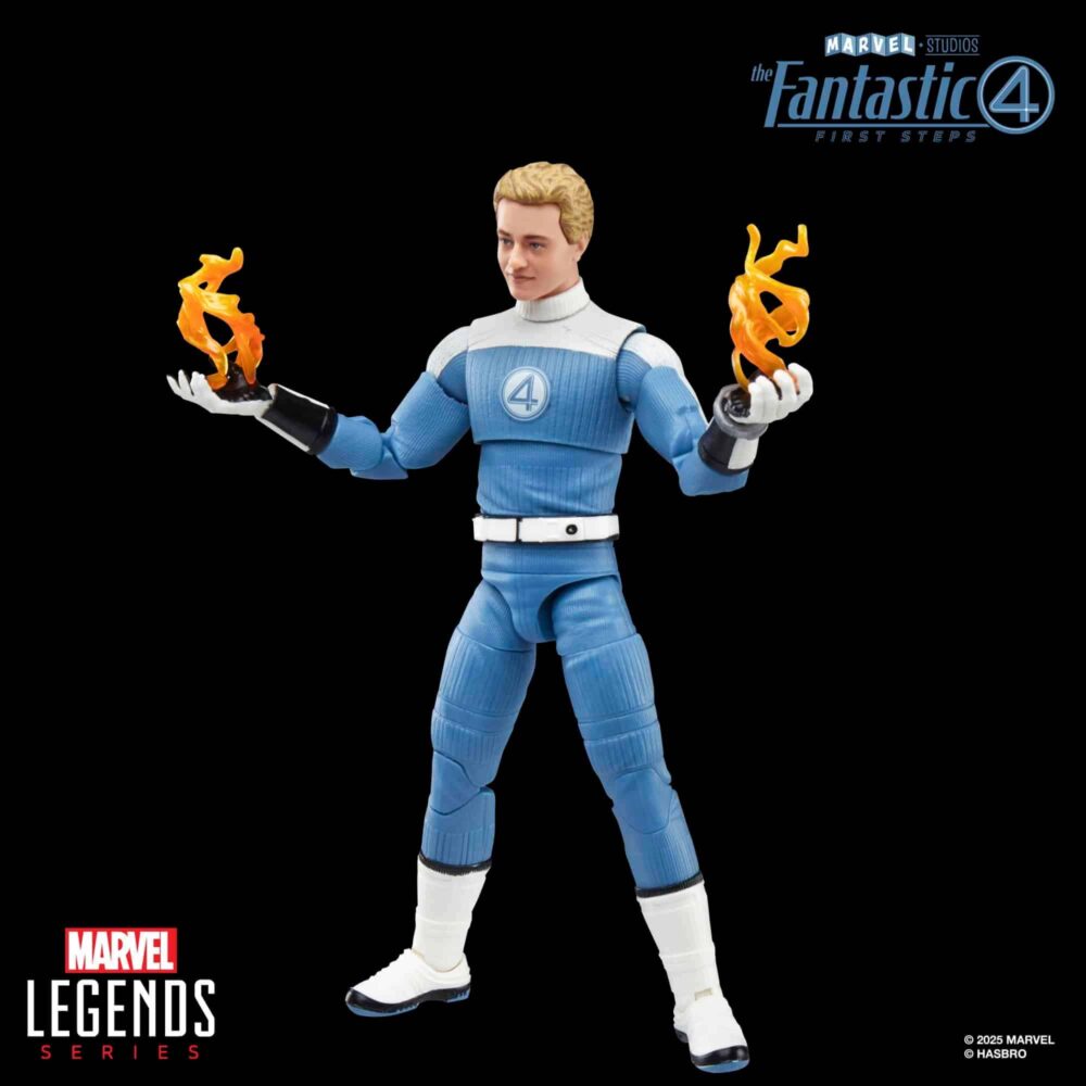 Figura de acción articulada de 16 cm del personaje johnny storm marvel legends de hasbro