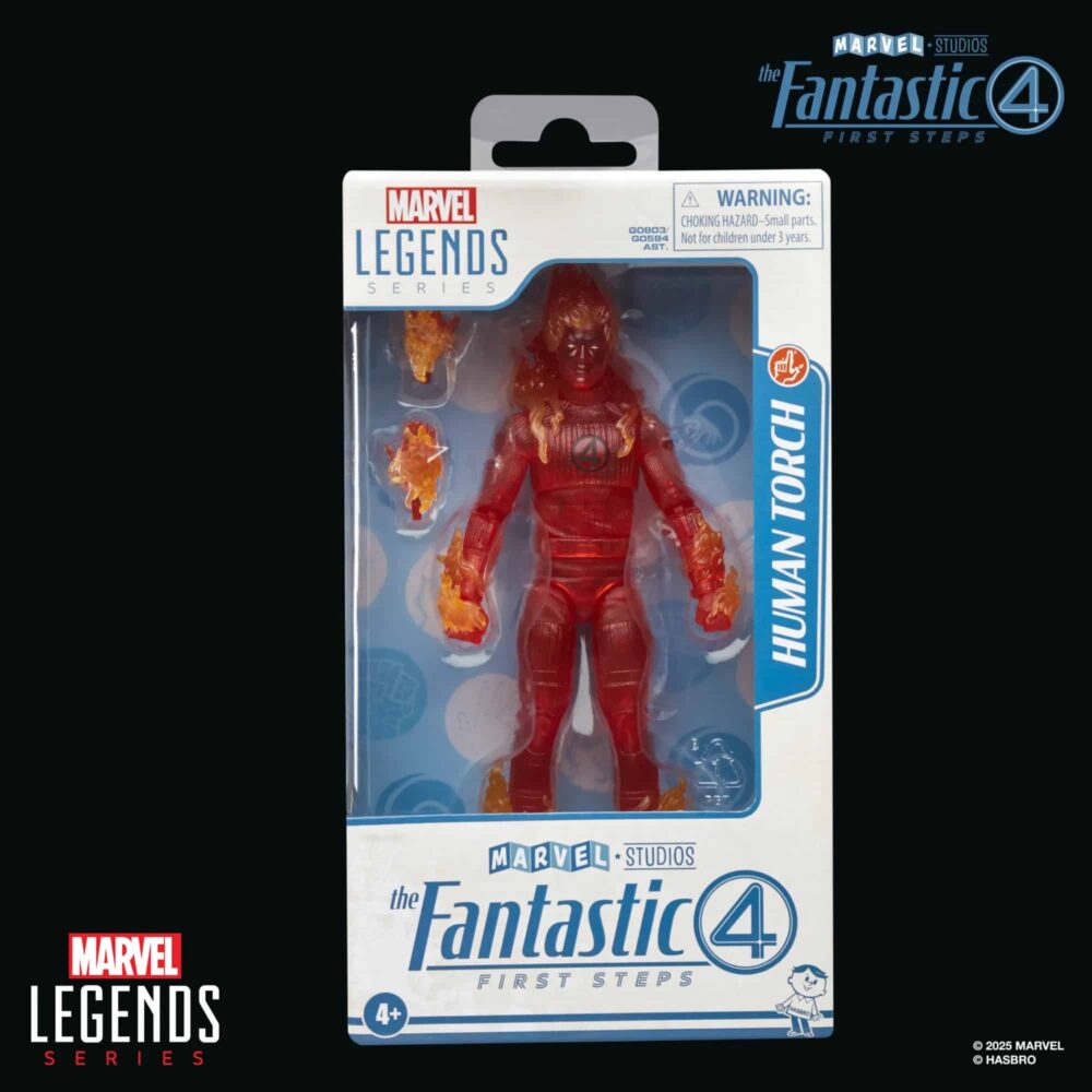 Figura de acción articulada de 16 cm del personaje HUMAN TORCH LOS 4 FANTÁSTICOS MARVEL LEGENDS de HASBRO