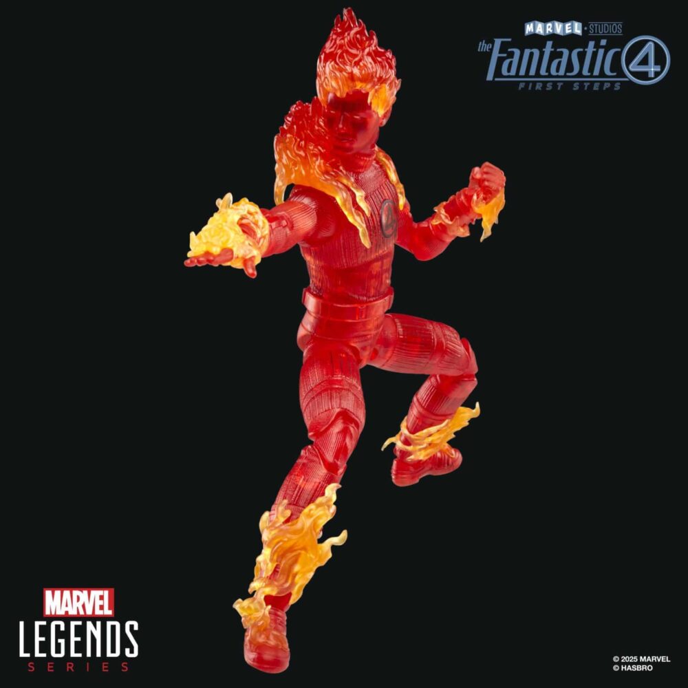 Figura de acción articulada de 16 cm del personaje HUMAN TORCH LOS 4 FANTÁSTICOS MARVEL LEGENDS de HASBRO
