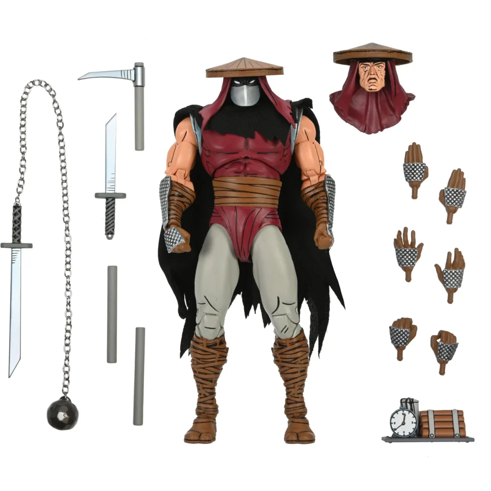 FOOT ASSASSIN (CLASSIC COLORS) TEENAGE MUTANT NINJA TURTLES NECA. Basado en los cómics originales de Eastman & Laird Teenage Mutant Ninja Turtles de Mirage Studios. Desde la historia de la ciudad en la guerra, este Asesino de Foot se encuentra en escala de 7 pulgadas e incluye manos extra, cabezas alternas, bomba de tiempo, armas de ninja y capa extraíble. Viene en empaques amigables con arte de caja original de Kevin Eastman.