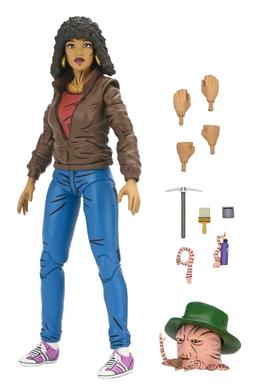 April o’neil teenage mutant ninja turtles neca. Basado en los cómics de eastman & laird's teenage mutant ninja turtles de mirage studios. Neca celebra la icónica april o-neil con una nueva escultura. Esta figura de acción a escala de 7 pulgadas incluye manos intercambiables, una mini figura del profesor obligado, y más. Viene en empaque amable de coleccionista con obras de arte originales de kevin eastman.