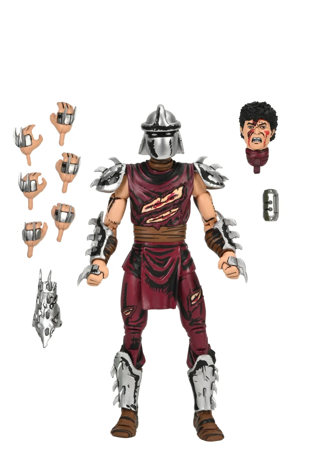Battle damaged shredder teenage mutant ninja turtles neca. Basado en los cómics originales de eastman & laird teenage mutant ninja turtles de mirage studios. Oroku saki ha heredado el papel de el triturador de su hermano caído, oroku nagi. La amarga rivalidad entre los clanes de oroku y hamato continúa, y the foot no se detendrá ante nada hasta que su antiguo amo sea vengado. Con un clásico de pintura de color demandada por fans, esta figura de acción de escala dañada por la batalla incluye manos intercambiables, cabeza extra, granada de equitación y guante destruido. Viene en un embalaje especial de la caja de la ventana de tributo de cómic ilustrado por kevin eastman.