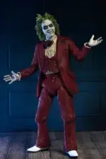 BEETLEJUICE RED TUXEDO SCALE ACTION NECA. De la secuela de la obra maestra de Tim Burton de 2024, Beetlejuice Beetlejuice, llega otro Ultimate Beetlejuice, luciendo su infame esmoquin de boda roja.  Treinta y seis años después, Beetlejuice está tramando una vez más para casarse con Lydia y finalmente escapar de la vida después de la vida.  Aparece en su icónico look para interrumpir la propia boda de Lydias e interpreta la clásica canción de 1968 "MacArthur Park", con la esperanza de ganarse finalmente sobre el amor de su vida y estar encerrado en el matrimonio eterno.  Esta escala de 7 pulgadas, figura de acción totalmente articulada incluye placas y manos intercambiables, corazón, maldito Baby Beetlejuice, y el contrato de matrimonio firmado por Lydia.  Viene en el embalaje de window-box con abertura frontal, perfecto para su colección de horror. Dile su nombre tres veces y trae a este increíble NECA Ultimate a casa, a casa, a casa