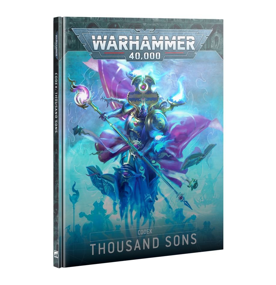 Codez: thousand sons (inglés). Solo en inglés. The thousand sons attack amidst an inferno of warp magic and mutation – each of this traitor legion’s psychic warriors wields sorcery of incredible power. These puppet masters command what remains of the legion’s battle‑brothers, the deathless rubricae, whose spirits remain trapped in their sigil‑carved armour. Heirs to the rampant ambition and arrogance of their gene-sire, the daemon primarch magnus the red, the thousand sons seek forbidden knowledge and arcane relics. Codex: thousand sons is a vital book for scheming collectors who wish to further the chaos god tzeentch's infernal plans. This impressive grimoire is packed with strange artwork, fascinating background material, epic photography, and the rules you need to render your enemies to dust in games of warhammer 40,000. You’ll find datasheets, detachments, narrative crusade rules, and a self-contained combat patrol section to help you fight tight, tactical games with your collection. This book will help you make your plans no matter how you like to collect, paint, and play with your thousand sons.