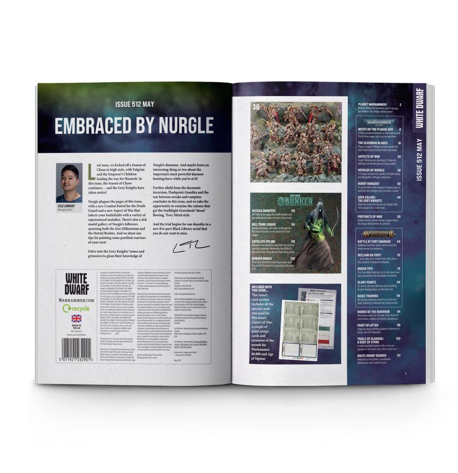 White dwarf is the official warhammer magazine, packed with amazing monthly content–including new rules and background, short stories, regular columns, special guests, and more. Here’s what you can look forward to in the may issue: planet warhammer miniatures, letters, and questions sent in by readers. Plus hobby-related news!