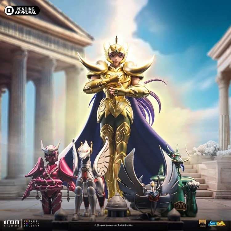 Estatua de 27 cm del personaje aries mu saint seiya deluxe art scale 1/10 de la marca iron studios