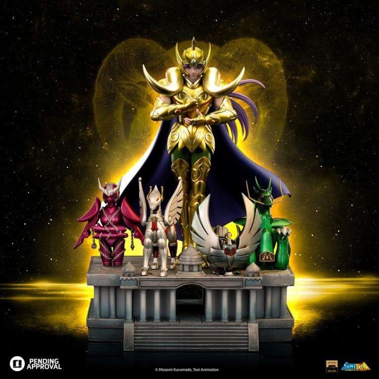 Estatua de 27 cm del personaje aries mu saint seiya deluxe art scale 1/10 de la marca iron studios