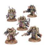 DEATH GUARD BATTLEFORCE: POXWROUGHT VECTOR Los ejércitos de la Guardia de la Muerte se forman de la misma manera que una herida se coagula con costras escabrosas: los pesados guerreros se aglutinan hasta que un líder les indica adónde deben ir. Al frente va un Señor de las Viruelas, emanando gases nocivos de la turbina a su espalda y seguido por el ejército. La maquinaria pesada remueve la tierra hasta convertirla en un lodo bilioso por el que avanzan chapoteando unos Marines Espaciales hinchados y corrompidos.