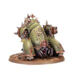 DEATH GUARD BATTLEFORCE: POXWROUGHT VECTOR Los ejércitos de la Guardia de la Muerte se forman de la misma manera que una herida se coagula con costras escabrosas: los pesados guerreros se aglutinan hasta que un líder les indica adónde deben ir. Al frente va un Señor de las Viruelas, emanando gases nocivos de la turbina a su espalda y seguido por el ejército. La maquinaria pesada remueve la tierra hasta convertirla en un lodo bilioso por el que avanzan chapoteando unos Marines Espaciales hinchados y corrompidos.