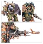 DEATH GUARD BATTLEFORCE: POXWROUGHT VECTOR Los ejércitos de la Guardia de la Muerte se forman de la misma manera que una herida se coagula con costras escabrosas: los pesados guerreros se aglutinan hasta que un líder les indica adónde deben ir. Al frente va un Señor de las Viruelas, emanando gases nocivos de la turbina a su espalda y seguido por el ejército. La maquinaria pesada remueve la tierra hasta convertirla en un lodo bilioso por el que avanzan chapoteando unos Marines Espaciales hinchados y corrompidos.