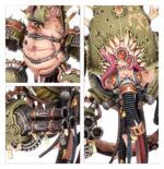 DEATH GUARD BATTLEFORCE: POXWROUGHT VECTOR Los ejércitos de la Guardia de la Muerte se forman de la misma manera que una herida se coagula con costras escabrosas: los pesados guerreros se aglutinan hasta que un líder les indica adónde deben ir. Al frente va un Señor de las Viruelas, emanando gases nocivos de la turbina a su espalda y seguido por el ejército. La maquinaria pesada remueve la tierra hasta convertirla en un lodo bilioso por el que avanzan chapoteando unos Marines Espaciales hinchados y corrompidos.