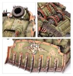 DEATH GUARD BATTLEFORCE: POXWROUGHT VECTOR Los ejércitos de la Guardia de la Muerte se forman de la misma manera que una herida se coagula con costras escabrosas: los pesados guerreros se aglutinan hasta que un líder les indica adónde deben ir. Al frente va un Señor de las Viruelas, emanando gases nocivos de la turbina a su espalda y seguido por el ejército. La maquinaria pesada remueve la tierra hasta convertirla en un lodo bilioso por el que avanzan chapoteando unos Marines Espaciales hinchados y corrompidos.