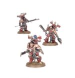 WORLD EATERS BATTLEFORCE: GORESTORM SLAUGHTERPACK Los Devoradores de Mundos se han entregado por completo a Khorne. Algunos incluso permiten que entidades daemónicas los posean, otorgándoles un poder que va mucho más allá de sus limitaciones mortales. Tal es el caso de los Masacrejurados: una suerte de líderes que comparten sus cuerpos con el espíritu de un Devorador de Almas, que los muta y deforma hasta convertirlos en poco más que un arsenal viviente de espadas, garras y dientes rugientes. Sigue su estela un bestiario de guerreros furibundos, deseosos de desgarrar a sus enemigos miembro a miembro.
