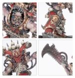 WORLD EATERS BATTLEFORCE: GORESTORM SLAUGHTERPACK Los Devoradores de Mundos se han entregado por completo a Khorne. Algunos incluso permiten que entidades daemónicas los posean, otorgándoles un poder que va mucho más allá de sus limitaciones mortales. Tal es el caso de los Masacrejurados: una suerte de líderes que comparten sus cuerpos con el espíritu de un Devorador de Almas, que los muta y deforma hasta convertirlos en poco más que un arsenal viviente de espadas, garras y dientes rugientes. Sigue su estela un bestiario de guerreros furibundos, deseosos de desgarrar a sus enemigos miembro a miembro.