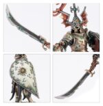 SOULBLIGHT GRAVELORDS: BARROW GUARD. La Guardia Fúnebre es una camarilla de pretorianos, campeones y huscarles que acompañan a un Rey Tumulario y gozan de su favor. Son la infantería de élite de las legiones Repicahuesos, imbuidos de recuerdos de juramentos de lealtad y servidumbre eterna. Algunos tienen predilección por la espada y escudo tradicionales de la escolta de un monarca, mientras que otros optan por enormes espadones a dos manos para partir en dos a sus enemigos.