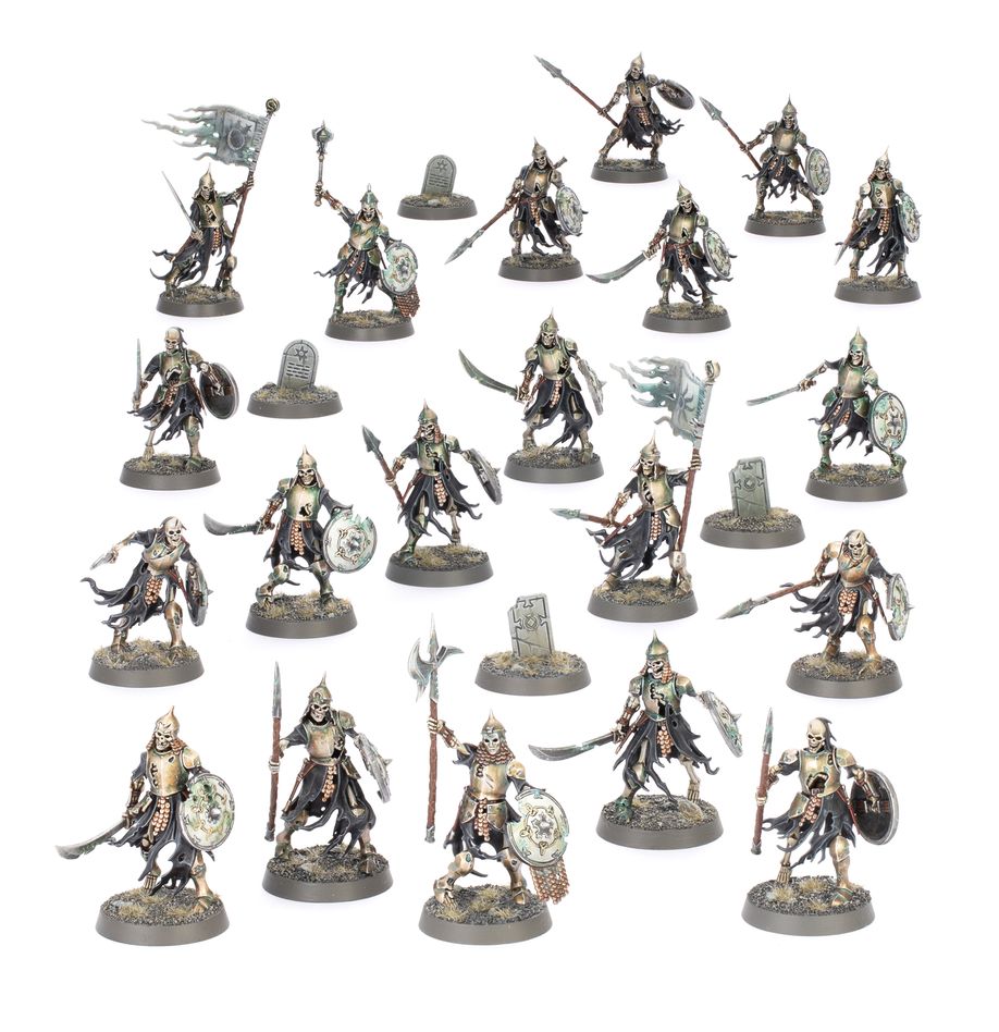 Soulblight gravelords: bloodcrave hunt spearhead. Los nobles vampiros de los necroseñores pudrealmas crean imperios de muerte para que satisfagan todos sus deseos, embelesando a los mortales y despertando a los muertos para sus guerras de conquista. Estos aristócratas inmortales trabajan sin descanso para expandir sus dominios, pues solo encontrarán satisfacción cuando la noche caiga sobre los reinos mortales y los bañe en sangre.