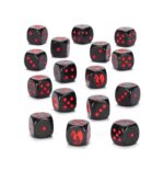SOULBLIGHT GRAVELORDS DICE. Los ejércitos de los Necroseñores Pudrealmas marchan a la guerra bajo la atenta mirada de sus amos vampiros, avanzando sin cesar y aniquilando sin titubear a sus enemigos mortales. Este juego de 16 dados de seis caras con bordes redondeados para usar en partidas de Warhammer Age of Sigmar presenta la temática de los Necroseñores Pudrealmas. Están fabricados en plástico acrílico negro con muescas y diseños en tinta roja, y miden 16 mm de arista. Las caras del 1 al 5 presentan los puntos tradicionales y la cara del 6 está decorada con el temible icono de los Necroseñores Pudrealmas.