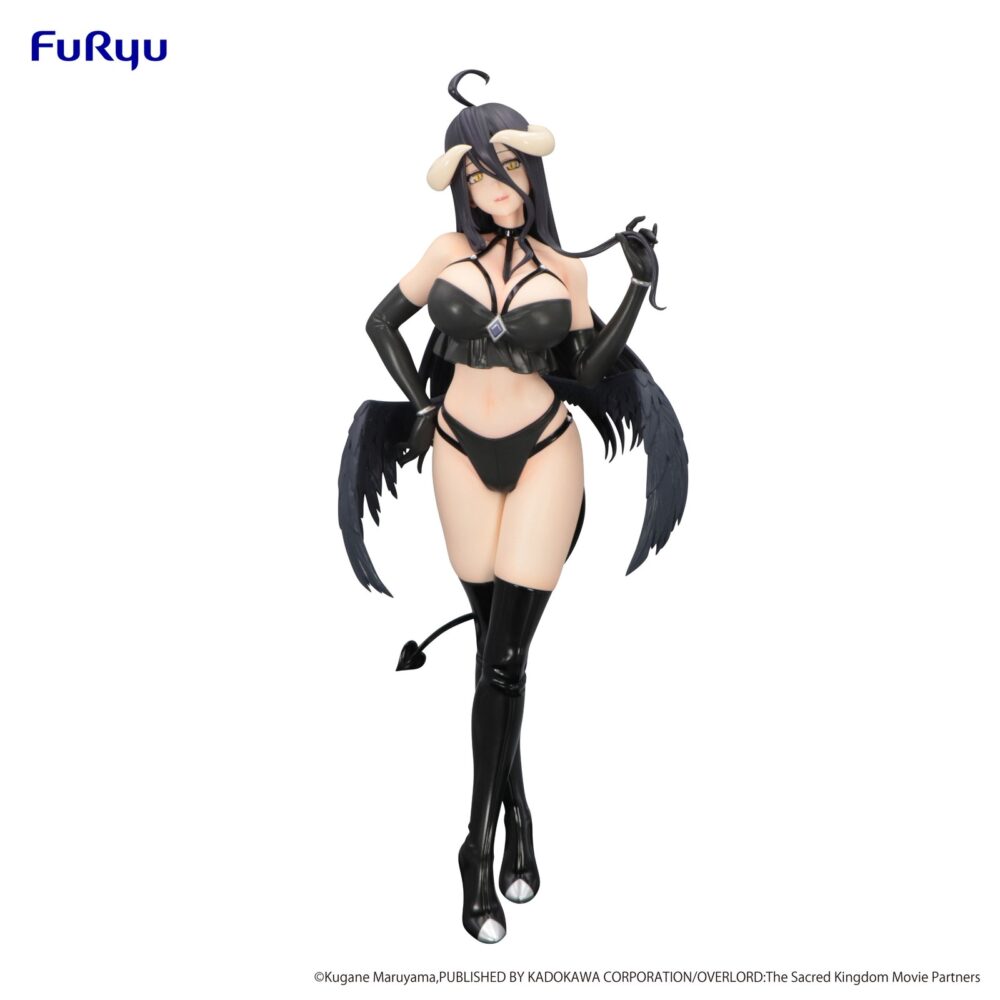 Albedo overlord bicute dark. Se incorpora a la colección bicute dark de furyu la figura de albedo. Tiene una altura de 26 cm y está basada en su aparición en el anime "overlord". Está fabricada con atbc-pvc y abs.