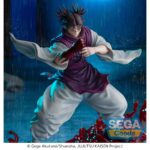 CHOSO FLOWING RED SCALE STACK JUJUTSU KAISEN FIGURIZMA. Sega reincorpora dentro de su colección Figurizmα, la figura de Choso Flowing Red Scale: Stack, basada en el personaje del anime "Jujutsu Kaisen".  La figura mide aproximadamente 22 cm de alto y está fabricada en PVC.  Representa a Choso en una dinámica pose de ataque, con detalles en rojo que evocan su técnica heredada de manipulación de sangre.