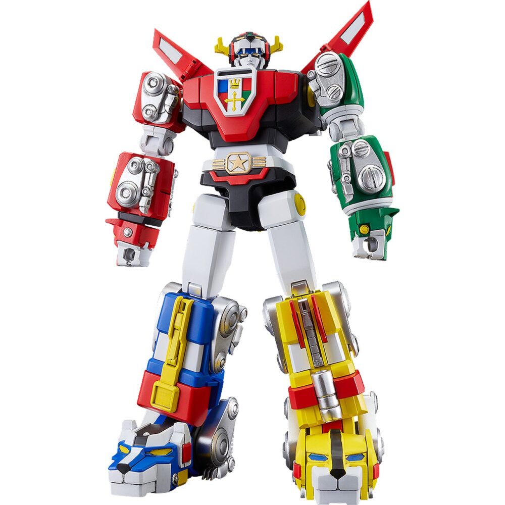Voltron moderoid. Good smile company vuelve a presentar, dentro de la colección moderoid, el model kit de voltron. Una vez montado, mide 20 cm y está basado en el personaje del anime "voltron". Cuenta con varios puntos de articulación e incluye 2x tipos de cabeza para el león azul y el león amarillo, que pueden usarse de forma individual o combinada. También contiene 1x espada ardiente, 1x lanza de combate solar, 1x espada láser giratoria y 1x cuchillas bucales para cada león.