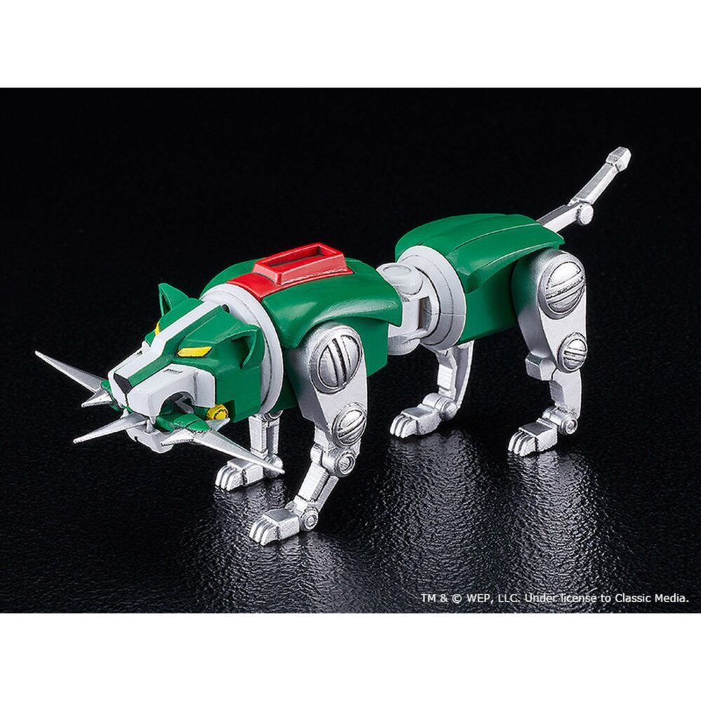 Voltron moderoid. Good smile company vuelve a presentar, dentro de la colección moderoid, el model kit de voltron. Una vez montado, mide 20 cm y está basado en el personaje del anime "voltron". Cuenta con varios puntos de articulación e incluye 2x tipos de cabeza para el león azul y el león amarillo, que pueden usarse de forma individual o combinada. También contiene 1x espada ardiente, 1x lanza de combate solar, 1x espada láser giratoria y 1x cuchillas bucales para cada león.