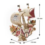 THOUSAND SUNNY SET MONTAJE ONE PIECE WA-GU-MI WOODEN ART. Kito Art presenta, dentro de la línea wa-gu-mi Wooden Art, este set de montaje inspirado en el emblemático barco de la tripulación de Luffy, el Thousand Sunny. Una vez montado tiene unas medidas de 14,5 x 13 x 6,5 cm y está basado en su aspecto en el anime "One Piece". El set está formado por 135 piezas de madera contrachapada precortadas con láser y pintadas, distribuidas en 3 paneles de 17x13 cm. Incluye manual de instrucciones.