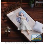 YUMEMIRIZE FRIEREN NAP FRIEREN: BEYOND JOURNEY´S END. Sega lanza esta figura de Frieren que perteneciente a la colección Yumemirize.  Basada en su personaje del anime "Frieren: Beyond Journey's End", esta figura de PVC muestra a la elfa recostada, en una representación serena y entrañable, ideal para exhibir en posición horizontal.  Tiene una longitud de 21 cm y una altura aproximada de 5,5 cm.  Se puede exponer junto a FERN NAP VERSION FIGURA 12 CM FRIEREN: BEYOND JOURNEY'S END YUMEMIRIZE (se vende por separado).