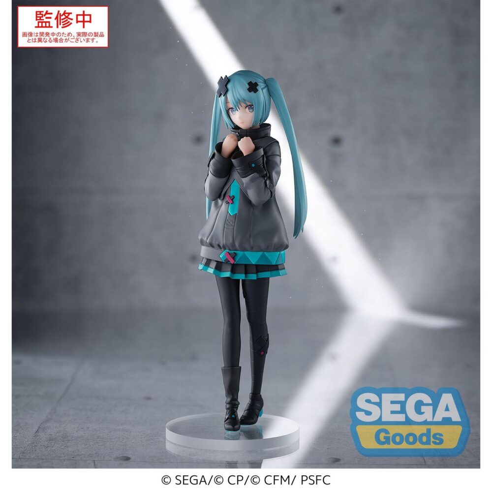 Shuttered sekai hatsune miku colorful stage! The movie: a miku who can´t sing estatua luminasta. Sega presenta a hatsune miku en su versión shuttered sekai, basada en la película "colorful stage! The movie: a miku who can't sing". Esta figura de la línea luminasta mide aproximadamente 20 cm de alto y está fabricada en pvc. Su diseño refleja un tono introspectivo.