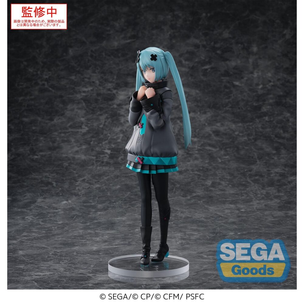 Shuttered sekai hatsune miku colorful stage! The movie: a miku who can´t sing estatua luminasta. Sega presenta a hatsune miku en su versión shuttered sekai, basada en la película "colorful stage! The movie: a miku who can't sing". Esta figura de la línea luminasta mide aproximadamente 20 cm de alto y está fabricada en pvc. Su diseño refleja un tono introspectivo.