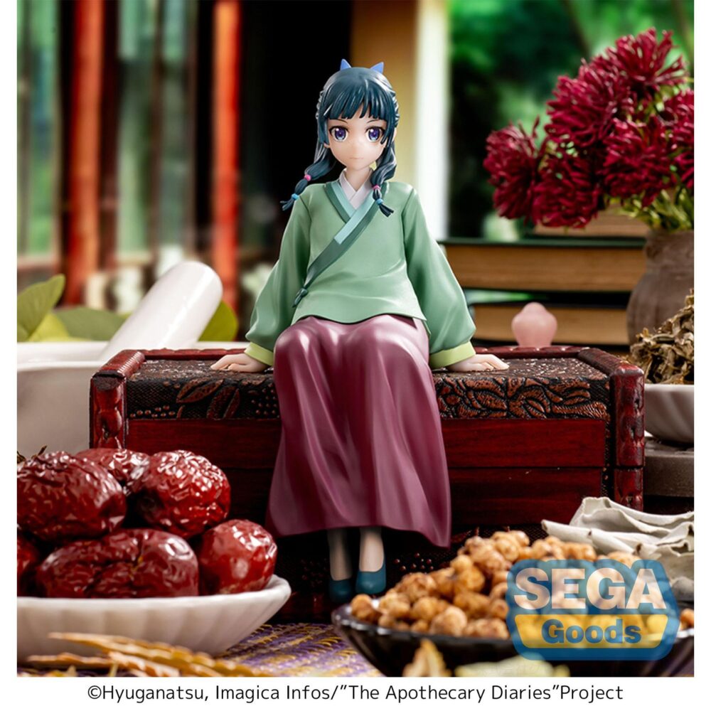 Maomao the apothecary diaries pm perching. Sega suma a su colección pm perching esta figura de maomao, basada en el personaje del anime "the apothecary diaries". Fabricada en pvc y con una altura aproximada de 14 cm, la figura representa al personaje sentada, ideal para colocar en estanterías o mesas.