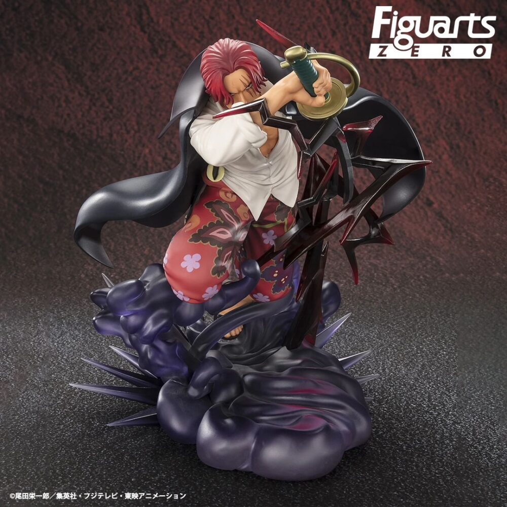 SHANKS DIVINE DEPARTURE -EXTRA BATTLE- ONE PIECE FIGUARTS ZERO. Figuarts ZERO es una línea de productos de Tamashii Nations que se dedica a la creación de figuras estáticas que expresan el encanto y el mundo de los personajes de anime, manga, videojuegos, cine y televisión. Sus productos se caracterizan por su calidad, su detalle y sus efectos. Figuarts ZERO ofrece una amplia gama de sublíneas, como EXTRA BATTLE, SUPER BATTLE, CHOUETTE y más, que abarcan diferentes géneros, estilos y escalas. Entre los productos más populares de Figuarts ZERO se encuentran las figuras de EXTRA BATTLE, que son figuras que representan a los personajes en poses dinámicas y espectaculares, con efectos de luz, sonido y movimiento. EXTRA BATTLE tiene figuras de series famosas como One Piece, Naruto, Dragon Ball y muchas más. Estas figuras son ideales para los fans que quieren tener una pieza de colección que refleje la acción y el carisma de los personajes.