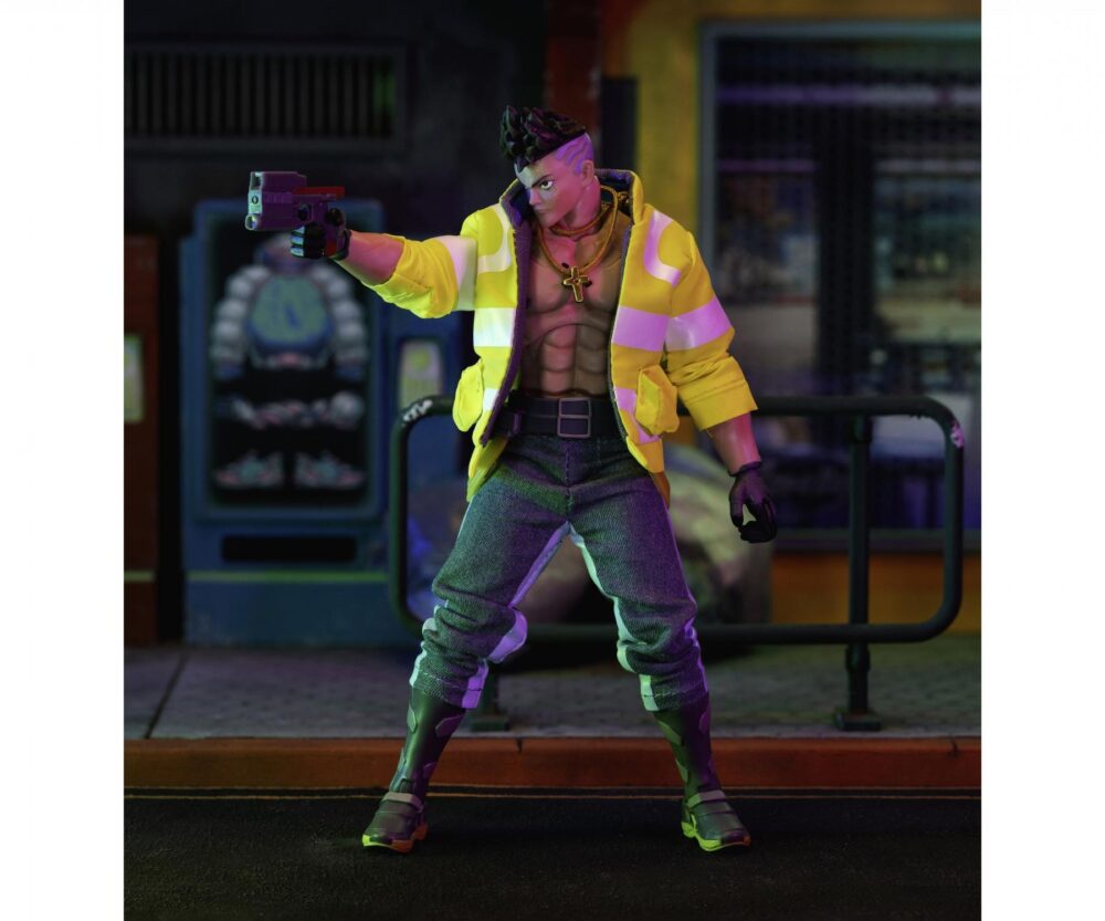 David cyberpunk edgerunners como réplica licenciada del héroe del anime japonés david martínez, cada detalle del personaje ha sido diseñado con el máximo cuidado - desde sus mejoras cibernéticas hasta los collares característicos, incluyendo colgante cruzado y su chaqueta emt amarilla neón, que está hecha de material suave y se puede quitar completamente. La figura del juguete no sólo captura perfectamente el look, sino también el espíritu del cyberpunk edgerunner - que se levantó de chico callejero a la leyenda de night city. Figura de actuación con más de 20 articulaciones móviles gracias a más de 20 puntos de articulación y manos y cabezas intercambiables, puedes variar la apariencia de tu figura de acción como quieras y recrear incontables poses dinámicas de los videojuegos o series de televisión. Empaquetada en una caja de coleccionista de ventanas, la figura coleccionable exuda la atmósfera distópica y empañada de neón del universo cyberpunk y hace un regalo perfecto para todos los fans del mundo del anime futurista.