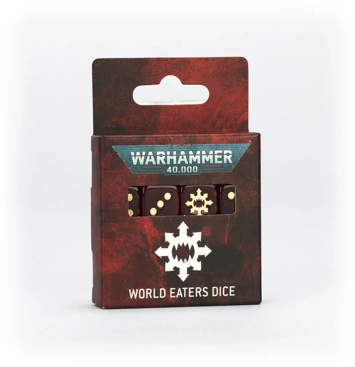 World eaters dice warhammer 40000. Este set de dados para los devoradores de mundos contiene 16 dados personalizados con acabado tipo gema en rojo, tinta crema, y el símbolo de la facción en la cara del seis. Es el complemento perfecto para cualquier ejército del caos devoto de khorne, aportando estilo y temática a tus tiradas.