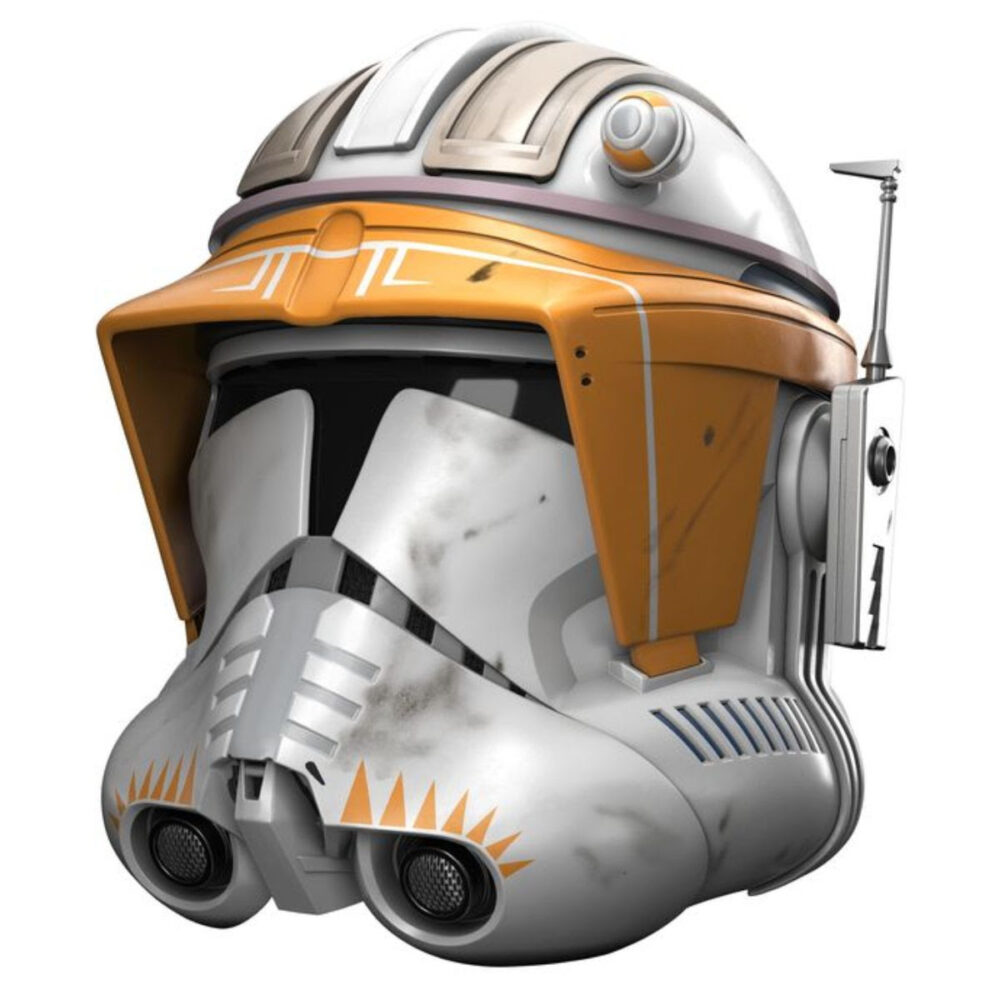 CASCO ELECTRÓNICO CLONE COMMANDER CODY BLACK SERIES STAR WARS. La línea Star Wars The Black Series incluye figuras, vehículos y artículos para juego de rol inspirados en los más de 40 años de legado que nos ha dado la galaxia de Star Wars. Para que los fans puedan recrear escenas galácticas de los cómics, las películas y las series con fidelidad. Esta casco está diseñado para verse igual a los cascos de los Clone Commander Cody, basado en su aparición en la película "Star Wars: Revenge of the Sith". Ees una increíble adición a toda colección de Star Wars y disfraz de adulto. ¡Que la Fuerza te acompañe!