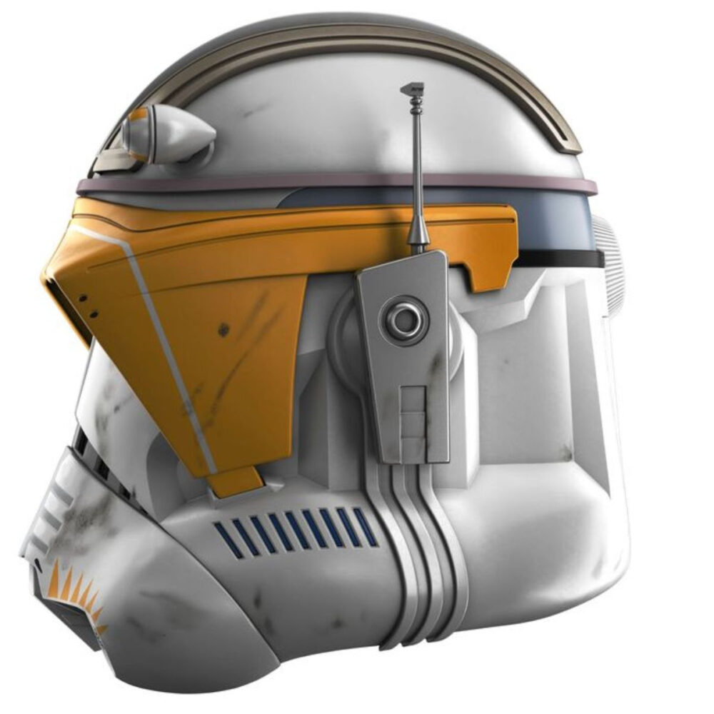 CASCO ELECTRÓNICO CLONE COMMANDER CODY BLACK SERIES STAR WARS. La línea Star Wars The Black Series incluye figuras, vehículos y artículos para juego de rol inspirados en los más de 40 años de legado que nos ha dado la galaxia de Star Wars. Para que los fans puedan recrear escenas galácticas de los cómics, las películas y las series con fidelidad. Esta casco está diseñado para verse igual a los cascos de los Clone Commander Cody, basado en su aparición en la película "Star Wars: Revenge of the Sith". Ees una increíble adición a toda colección de Star Wars y disfraz de adulto. ¡Que la Fuerza te acompañe!