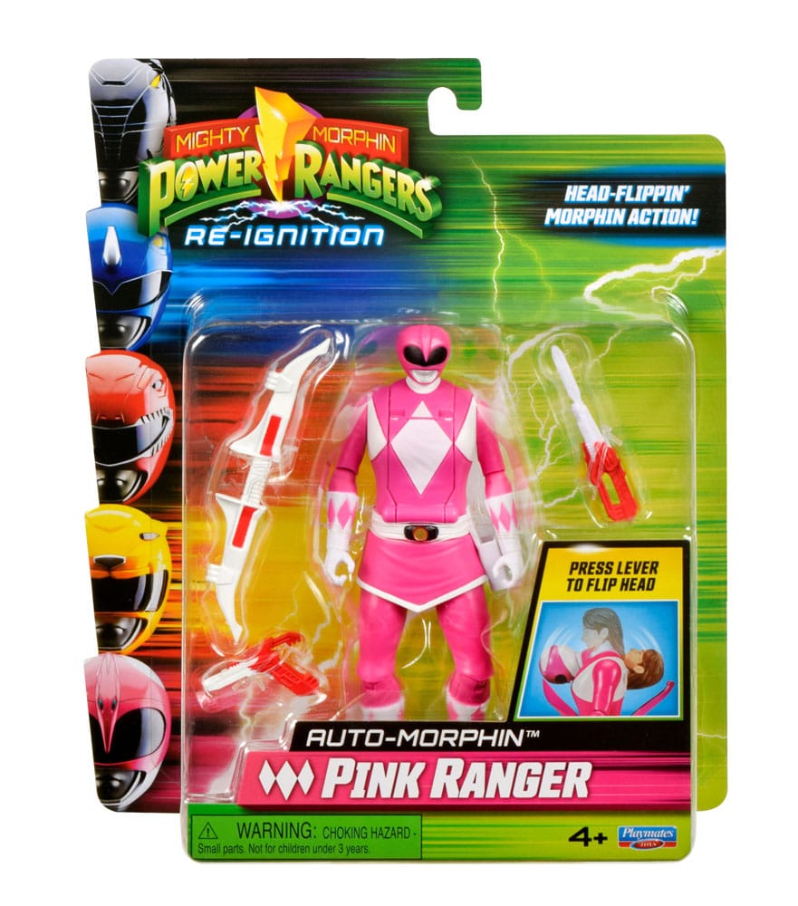 Auto-morphin pink ranger mighty morphin power rangers. ¡la ranger rosa auto-morfina viene con su característico power bow y el blade blaster en forma de cuchilla y blaster! La figura está multiarticulada y es idéntica a kimberly hart, de la serie original mighty morphin power rangers.
