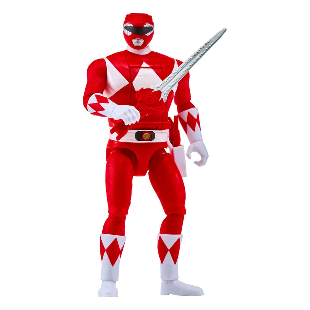 Auto-morphin red ranger mighty morphin power rangers. El auto-morphin red ranger viene con su característica power sword y blade blaster en forma de hoja y blaster. La figura tiene múltiples puntos de articulación y se parece a jason scott de la serie original mighty morphin power rangers.