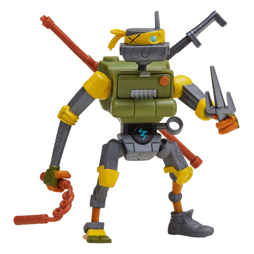 METALHEAD TALES OF THE TEENAGE MUTANT NINJA TURTLES MIX´N MATCH. Colecciona todas las figuras y accesorios de Tales of the Teenage Mutant Ninja Turtles y sumérgete en el mundo de las mutaciones. Con el sistema Mix 'n Match, puedes intercambiar brazos, piernas, cabezas y accesorios a voluntad: cada figura ofrece infinitas posibilidades de personalización (cada una se vende por separado). La figura Mix 'n Match Metalhead incluye la cabeza de Raph, el brazo izquierdo de Leo y las armas propias de Metalhead, perfectas para crear tu propio mutante para cada misión. Tamaño de la figura: 11,5 cm de altura aprox.