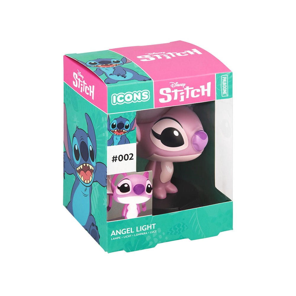 LILO & STITCH LÁMPARA ICONS ANGEL. Esta encantadora lámpara presenta un diseño icónico inspirado en los queridos personajes de Disney Lilo & Stitch. Fabricada con materiales de alta calidad, muestra a Angel, el adorable compañero de Stitch, con un hermoso y detallado acabado. Perfecta para los fans de la franquicia, esta lámpara añade un toque de fantasía y diversión a cualquier habitación. Su diseño único la convierte en un excelente regalo o artículo de colección para aquellos que adoran Lilo & Stitch y sus entrañables personajes.