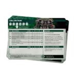 DATASHEET CARDS: CHAOS KNIGHTS (ESPAÑOL). Cada Caballero del Caos es un ejército en sí mismo, equipado con un armamento capaz de destrozar unidades enemigas enteras y hacer trizas incluso los tanques de batalla más resistentes. Sin importar la forma que adopten, portan esos filos y cañones con un perverso orgullo, siguiendo una tradición marcial que, aunque corrupta, no dista mucho de la de sus parientes leales. Este set de 12 tarjetas te ayudará a llevar el control de tus infernales Caballeros del Caos en partidas de Warhammer 40,000. Encontrarás tarjetas de datos individuales para cada configuración de Caballero del Caos, donde se detallan sus perfiles, opciones de equipo y habilidades especiales. Son una forma práctica de consultar información clave en el fragor de la batalla. También se incluye una tarjeta de referencia con las reglas de ejército de los Caballeros del Caos.