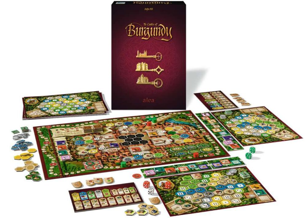 The castles of burgundy jdm. Eres un influyente príncipe del siglo xv en francia y te has propuesto hacer todo lo que esté en tu mano para que tus tierras prosperen. El estudio, el desarrollo de las ciudades, la ganadería, el comercio , tienes muchos caminos para lograr tu objetivo. Planifica bien tu recorrido! The castles of burgundy es un juego de mesa diseñado por stefan feld y publicado por ravensburger. Este juego te transportará a la francia medieval, donde tendrás que construir tu propio castillo y controlar tus tierras. El objetivo es convertirse en el señor más poderoso de la región y construir el castillo más impresionante. En the castles of burgundy, cada jugador tendrá un tablero personal en el que construirá su castillo. También tendrás una serie de dados que te permitirán realizar acciones, como obtener recursos, construir edificios y adquirir terrenos. A medida que avances en el juego, deberás prestar atención a las diferentes estrategias de tus oponentes para ganar ventaja sobre ellos y aumentar tus posibilidades de victoria. El juego es adecuado para de 2 a 4 jugadores, a partir de 12 años, y ofrece una duración de juego de alrededor de 60-90 minutos. Además, cuenta con una amplia gama de estrategias y posibilidades de personalización, lo que significa que cada partida será diferente y desafiante. The castles of burgundy es un juego de mesa clásico que ha sido muy popular entre los aficionados a los juegos de estrategia desde su lanzamiento. Con su mecánica de dados y estrategia, este juego es una excelente opción para aquellos que buscan una experiencia desafiante y emocionante en un entorno medieval auténtico. ¡construye tu castillo, controla tus tierras y conviértete en el señor más poderoso de la región!