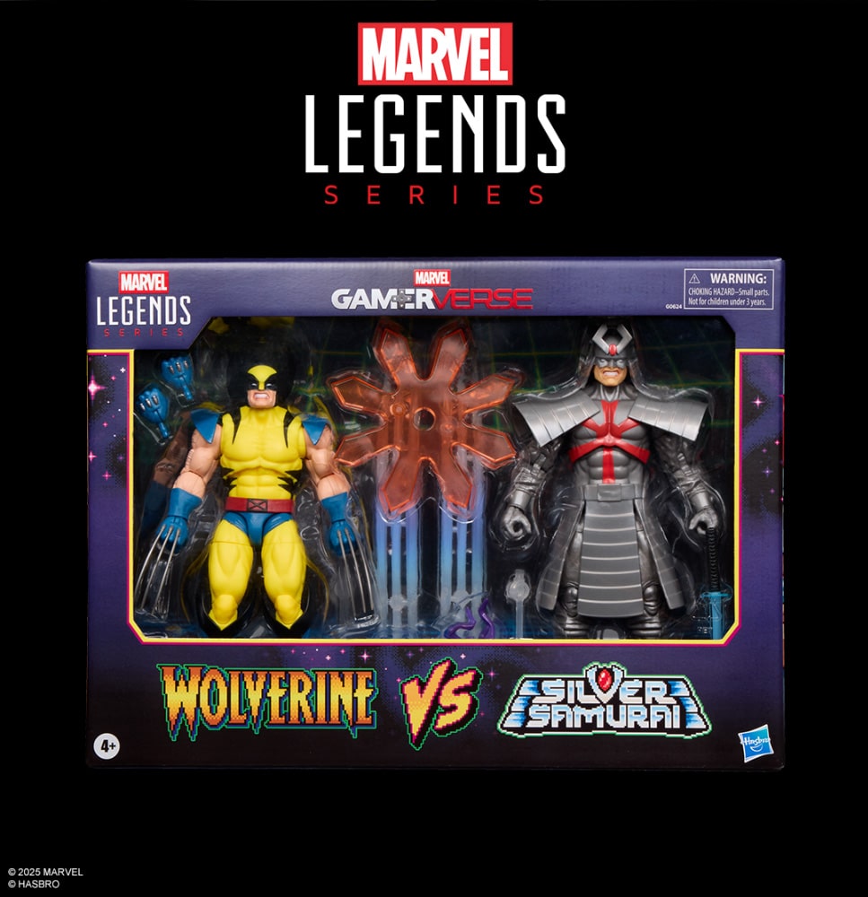 Pack de 2 figuras articulada de 16 cm de los personaje WOLVERINE VS SILVER SAMURAI GAMERVERSE MARVEL LEGENDSde la marca HASBRO