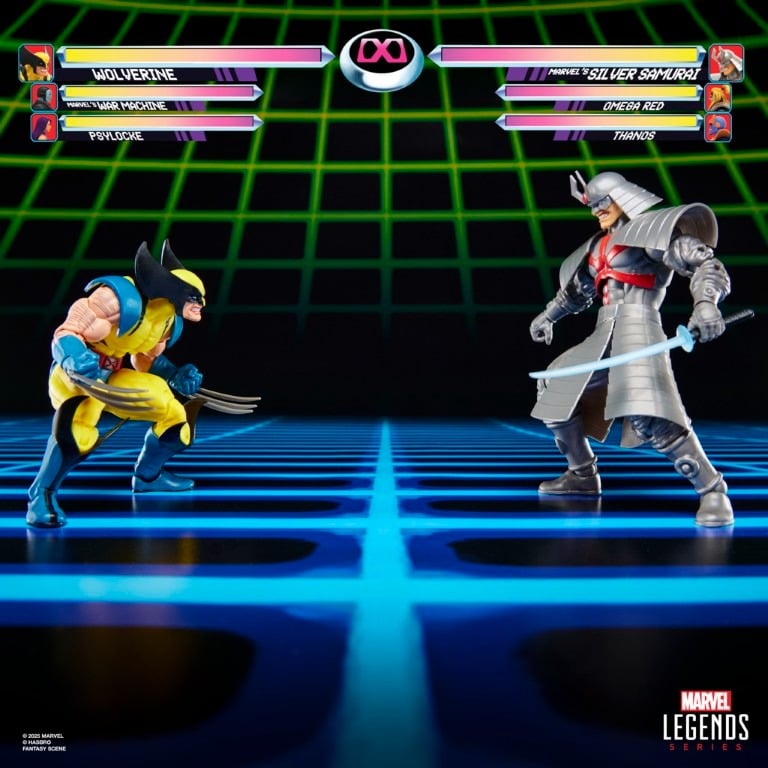 Pack de 2 figuras articulada de 16 cm de los personaje WOLVERINE VS SILVER SAMURAI GAMERVERSE MARVEL LEGENDSde la marca HASBRO