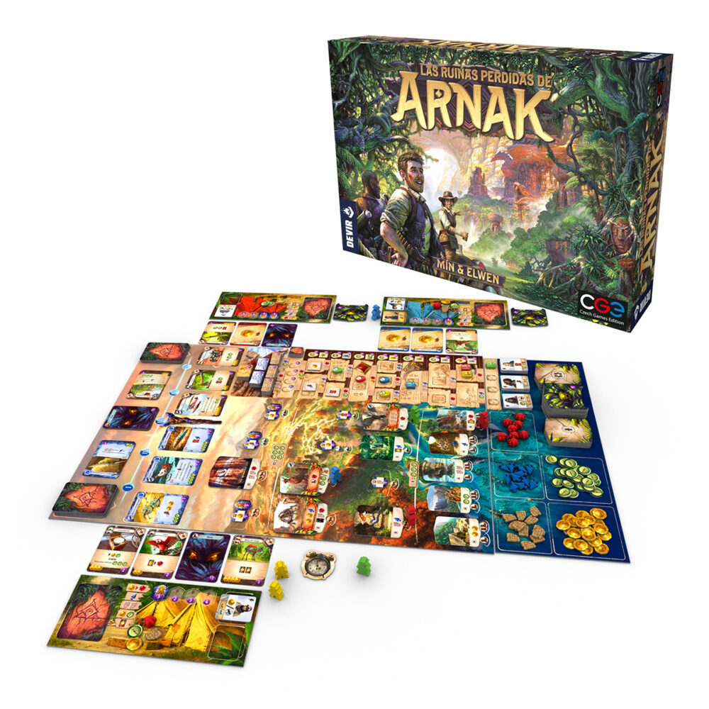 Juego de mesa denominado las ruinas perdidias de arnak de la marca devir