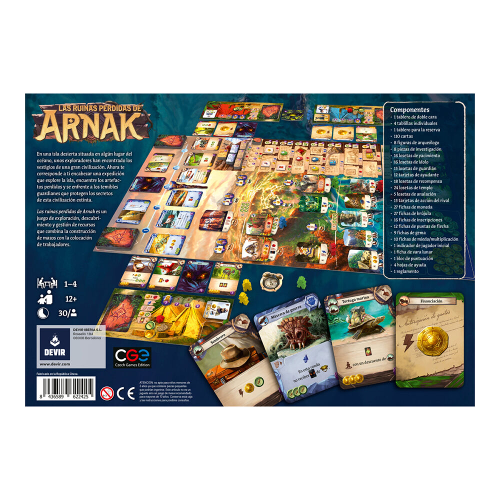 Juego de mesa denominado las ruinas perdidias de arnak de la marca devir